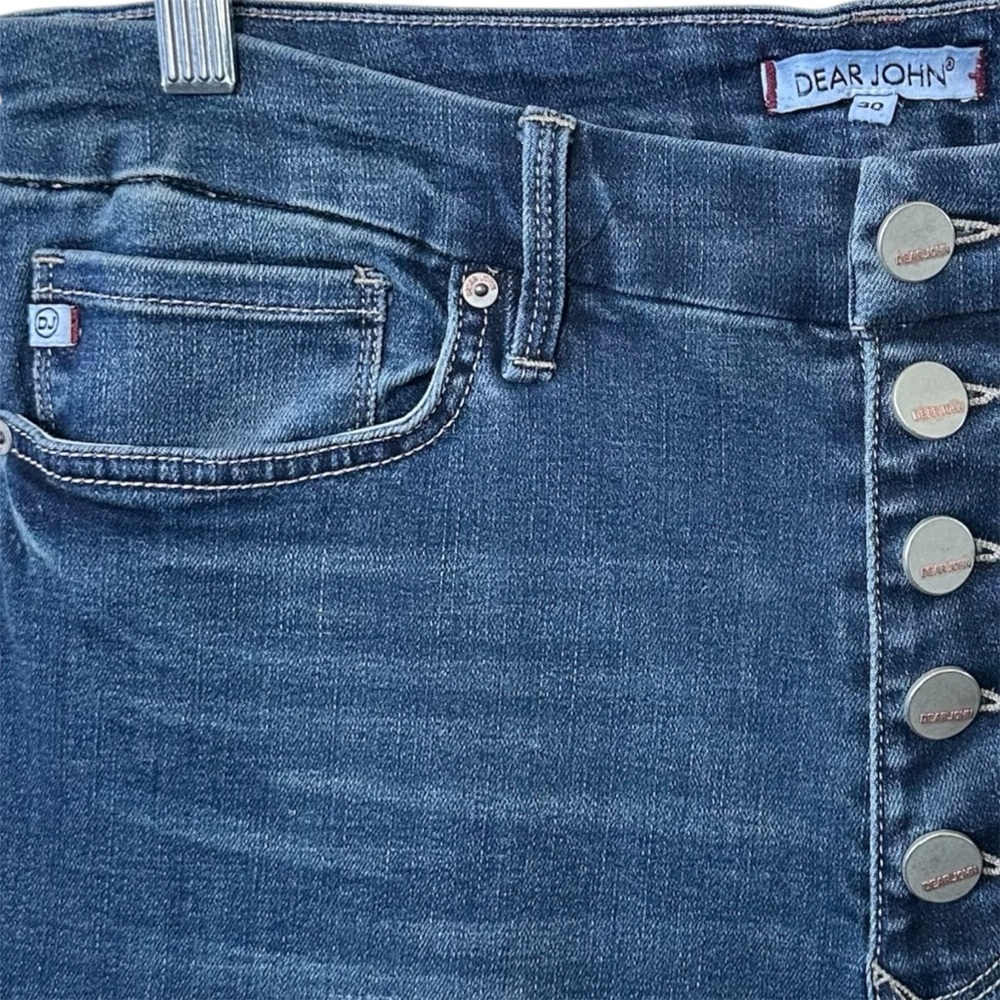 Dear John Alto Split Hem Button Fly Ankle Flare Jeans - Picture 6 of 12